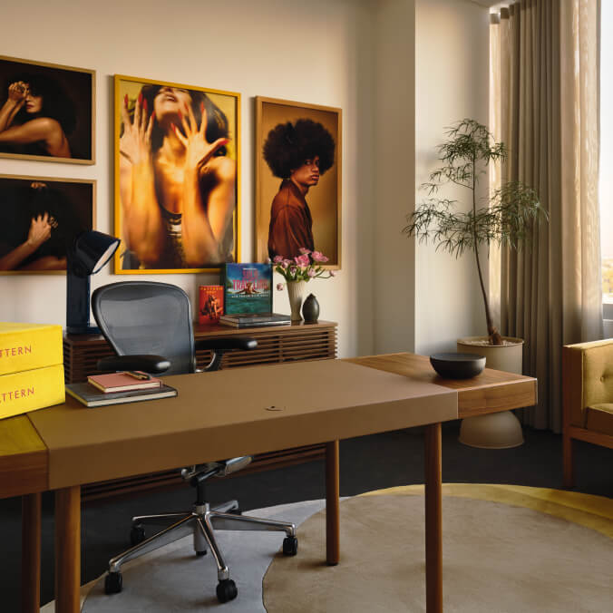 New Canaan Leatherwrap Sit-to-Stand Desk