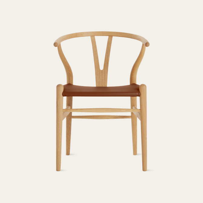 Wishbone Chair with Leather Seat