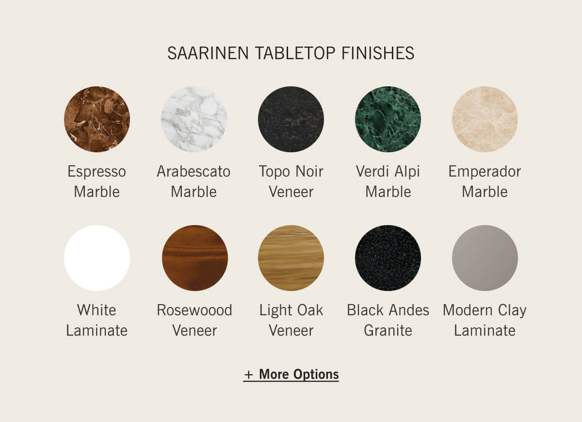 Saarinen tabletop finishes