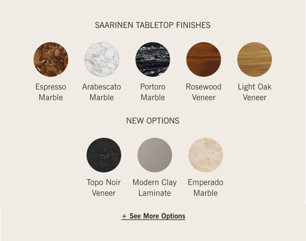 Saarinen tabletop finishes